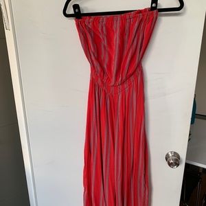 Beautiful red strapless jumpsuit